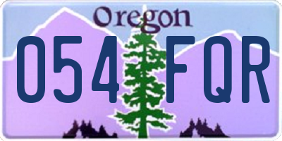 OR license plate 054FQR