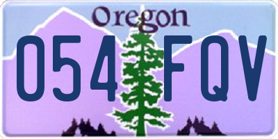 OR license plate 054FQV