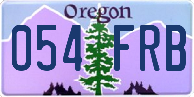 OR license plate 054FRB
