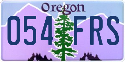 OR license plate 054FRS