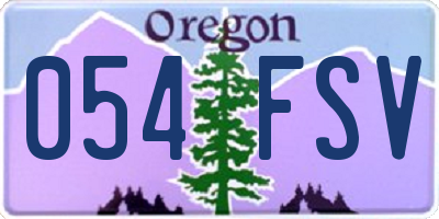 OR license plate 054FSV