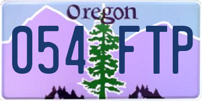 OR license plate 054FTP