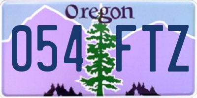 OR license plate 054FTZ