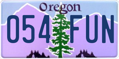 OR license plate 054FUN