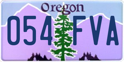 OR license plate 054FVA
