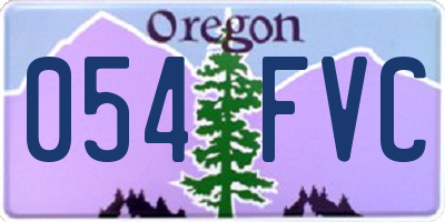 OR license plate 054FVC