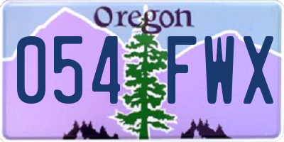 OR license plate 054FWX