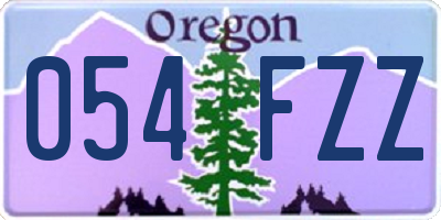 OR license plate 054FZZ