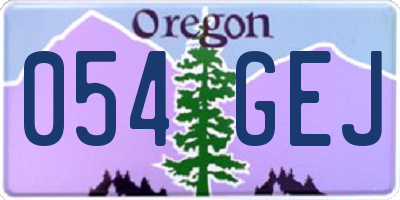 OR license plate 054GEJ