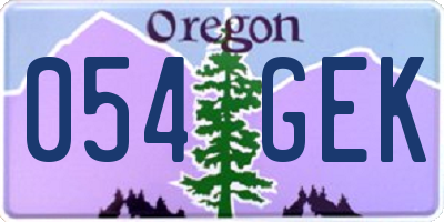 OR license plate 054GEK