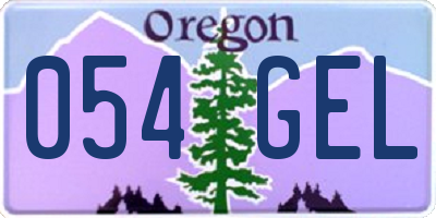 OR license plate 054GEL