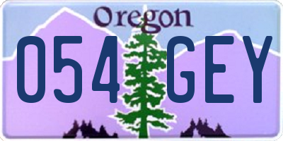 OR license plate 054GEY