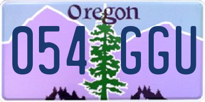 OR license plate 054GGU