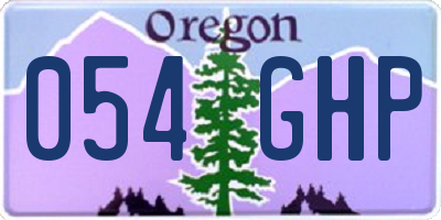 OR license plate 054GHP