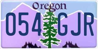 OR license plate 054GJR