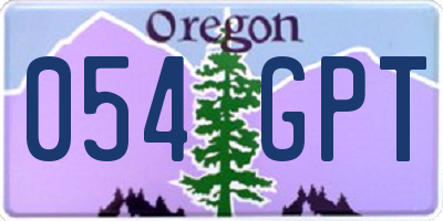 OR license plate 054GPT