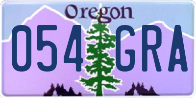 OR license plate 054GRA