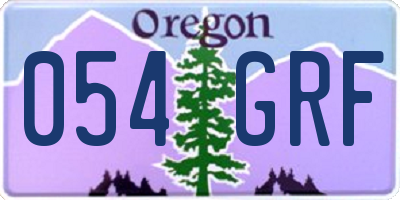 OR license plate 054GRF