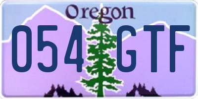 OR license plate 054GTF