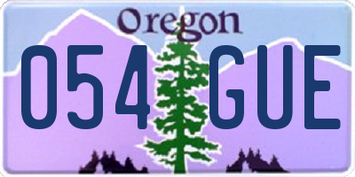 OR license plate 054GUE