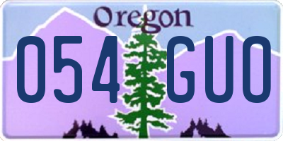 OR license plate 054GUO