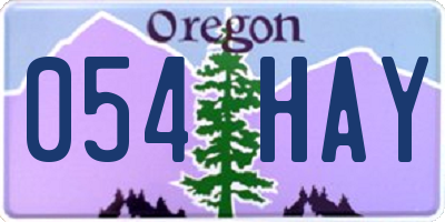 OR license plate 054HAY