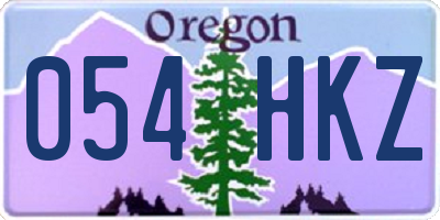 OR license plate 054HKZ