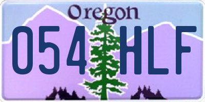 OR license plate 054HLF