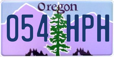 OR license plate 054HPH