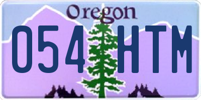OR license plate 054HTM