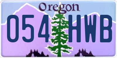 OR license plate 054HWB