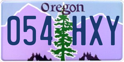 OR license plate 054HXY