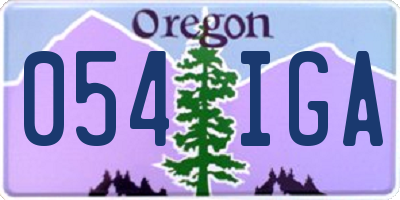OR license plate 054IGA