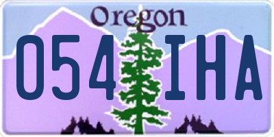 OR license plate 054IHA