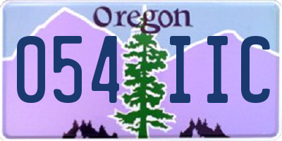OR license plate 054IIC