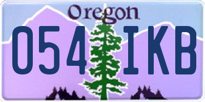 OR license plate 054IKB