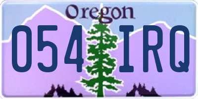 OR license plate 054IRQ
