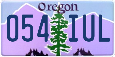 OR license plate 054IUL