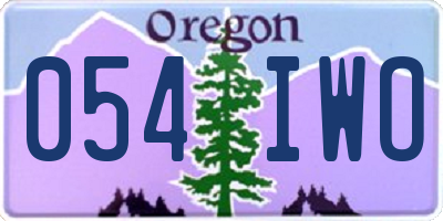 OR license plate 054IWO