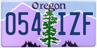 OR license plate 054IZF