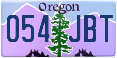 OR license plate 054JBT