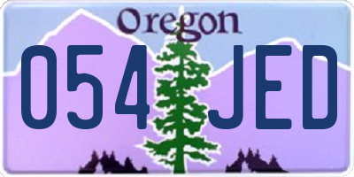OR license plate 054JED