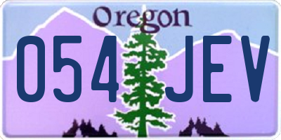 OR license plate 054JEV