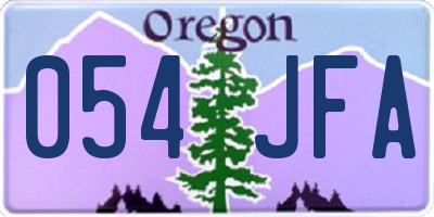 OR license plate 054JFA