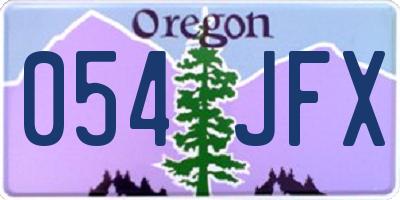 OR license plate 054JFX