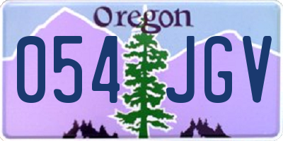 OR license plate 054JGV