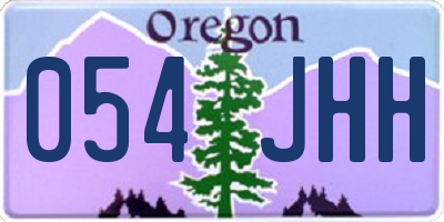 OR license plate 054JHH