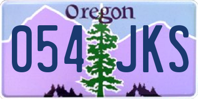 OR license plate 054JKS