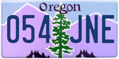 OR license plate 054JNE