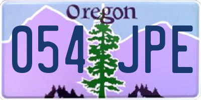 OR license plate 054JPE